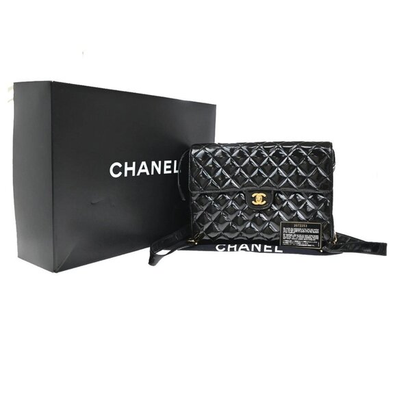 CHANEL CC Matelasse Chain Backpack Bag Patent Leather Black GHW Vintage 898RF602 - Picture 2 of 16